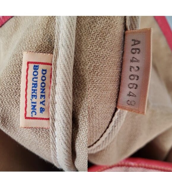 Dooney & Bourke Large Red Tweed Canvas Carry-All Tote Leather Handles & Accents - Picture 12 of 15